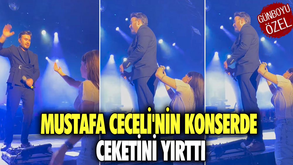 Mustafa Ceceli'nin konserde ceketini yırttı