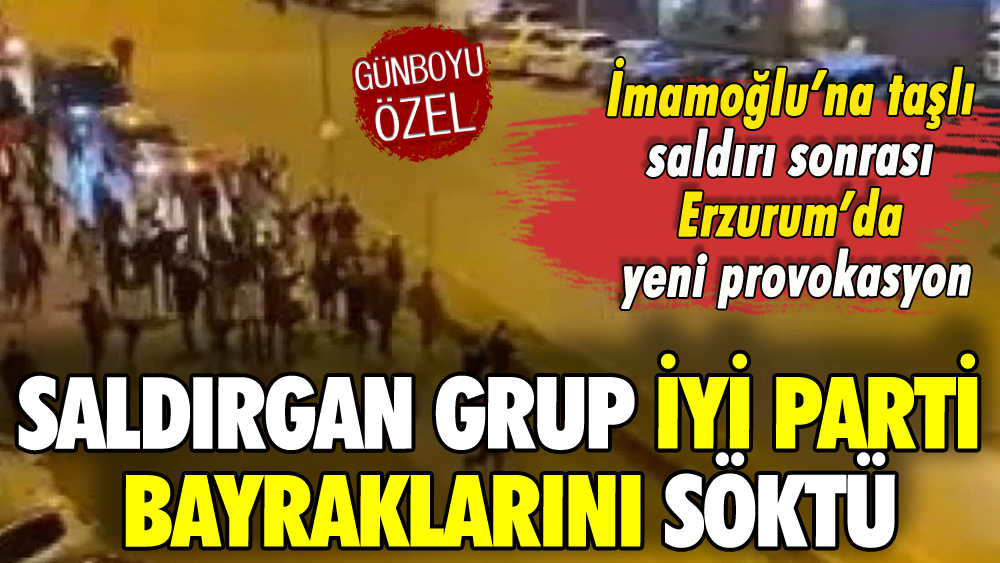 Erzurum'da yeni provokasyon: İYİ Parti bayraklarını söktüler!