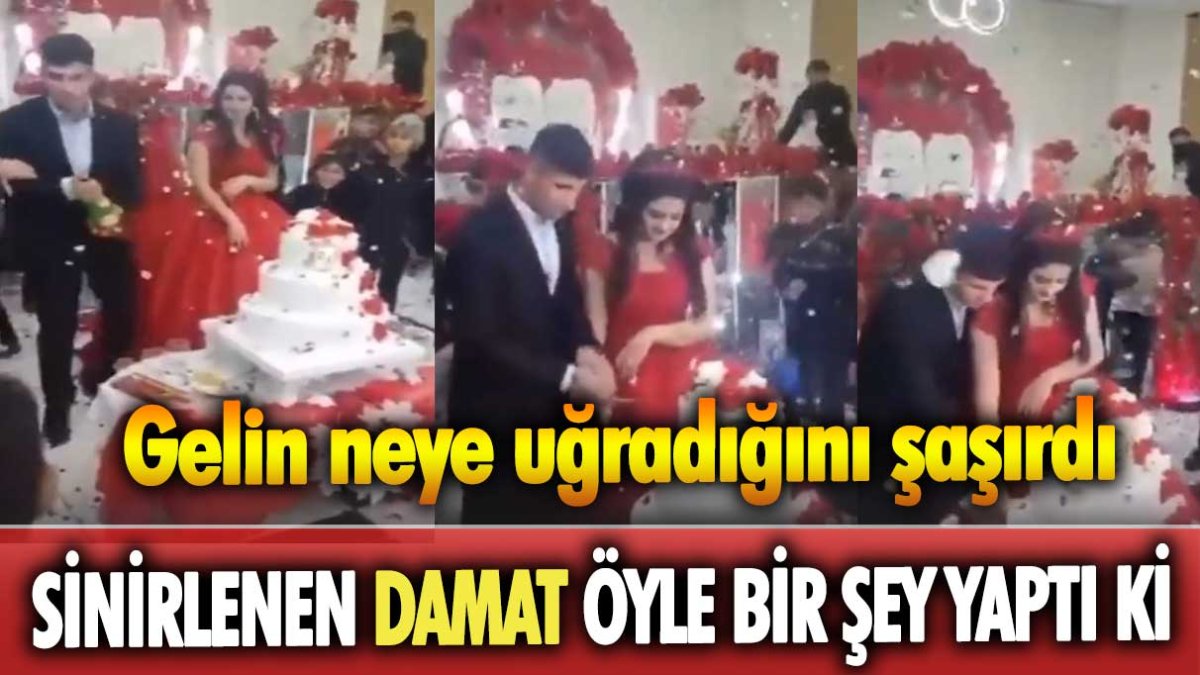 Sinirlenen damat öyle bir şey yaptı ki! Gelin neye uğradığını şaşırdı