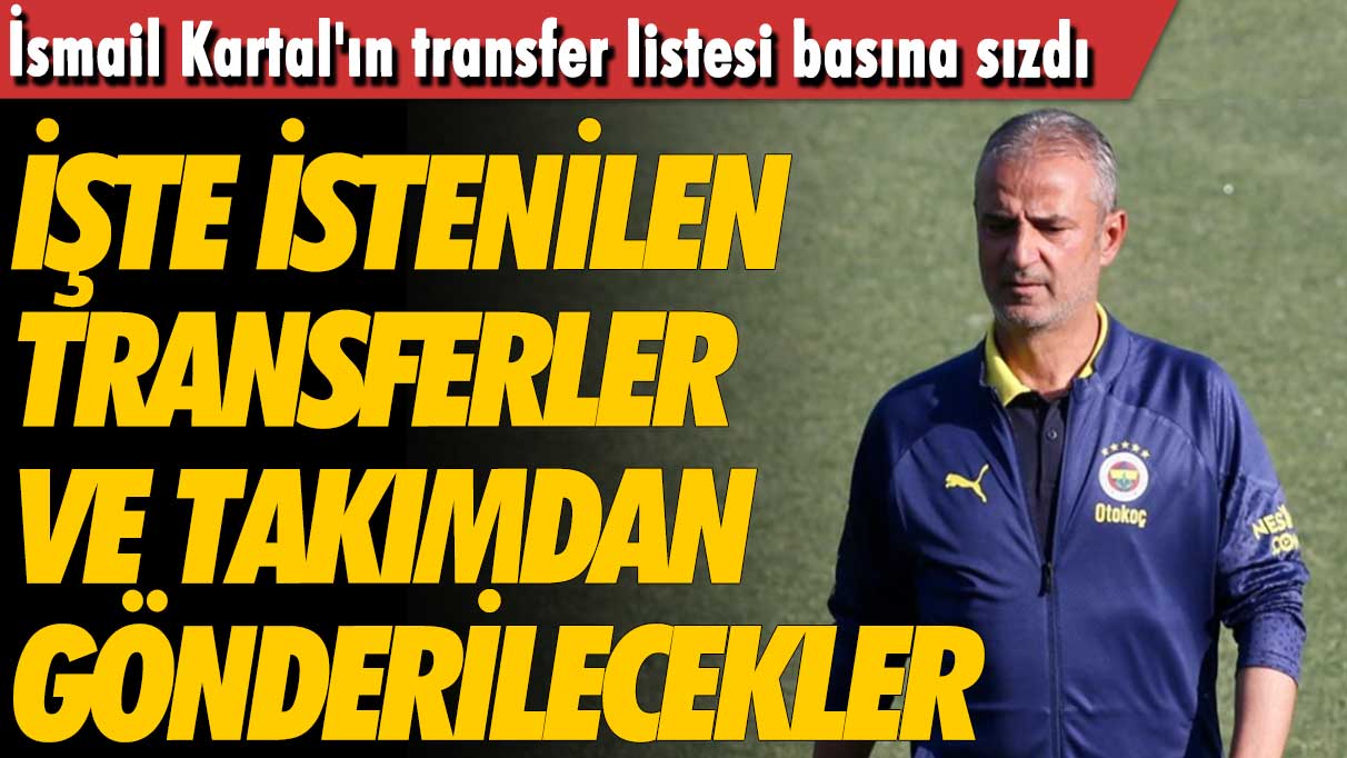 İsmail Kartal'ın transfer listesi basına sızdı: İşte istenilen transferler ve takımdan gönderilecek isimler