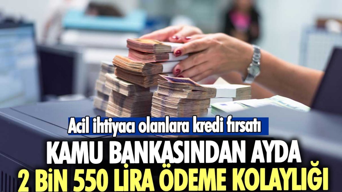 Kamu bankasından ayda 2 bin 550 lira ödeme kolaylığı: Acil ihtiyacı olanlara kredi fırsatı