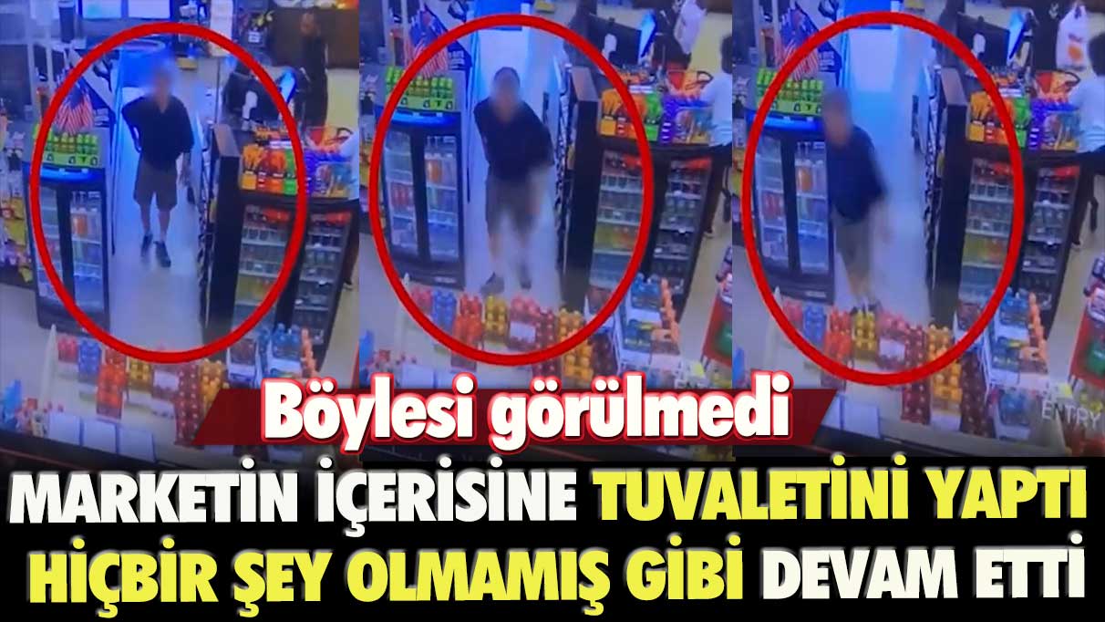 Böylesi görülmedi! Marketin içerisine tuvaletini yaptı, hiçbir şey olmamış gibi devam etti