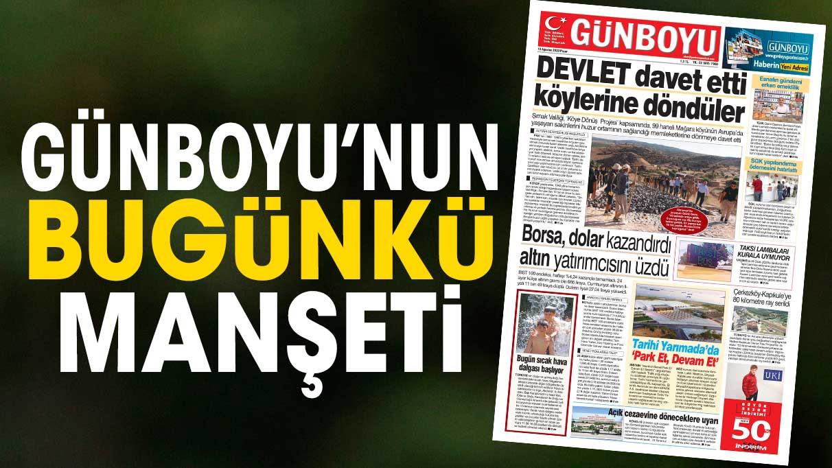 13 Ağustos 2023 Gazetesi