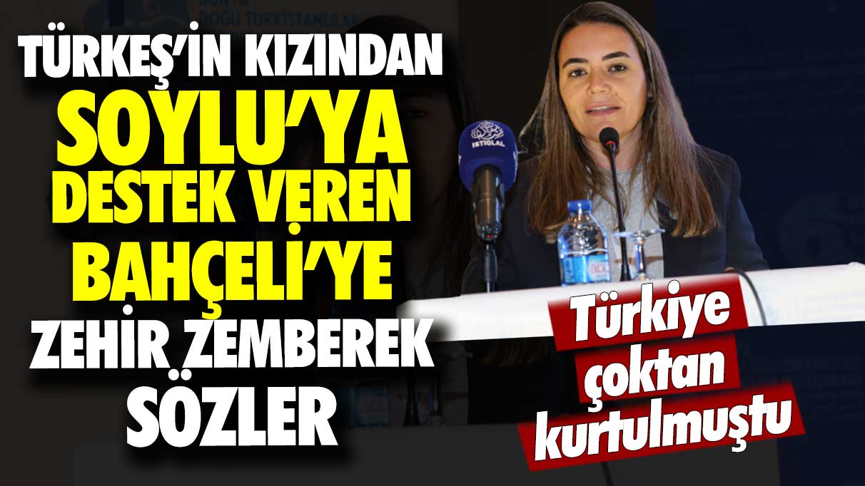 Türkeş'in kızından Soylu'ya destek veren Bahçeli'ye zehir zemberek sözler: Türkiye çoktan kurtulmuştu