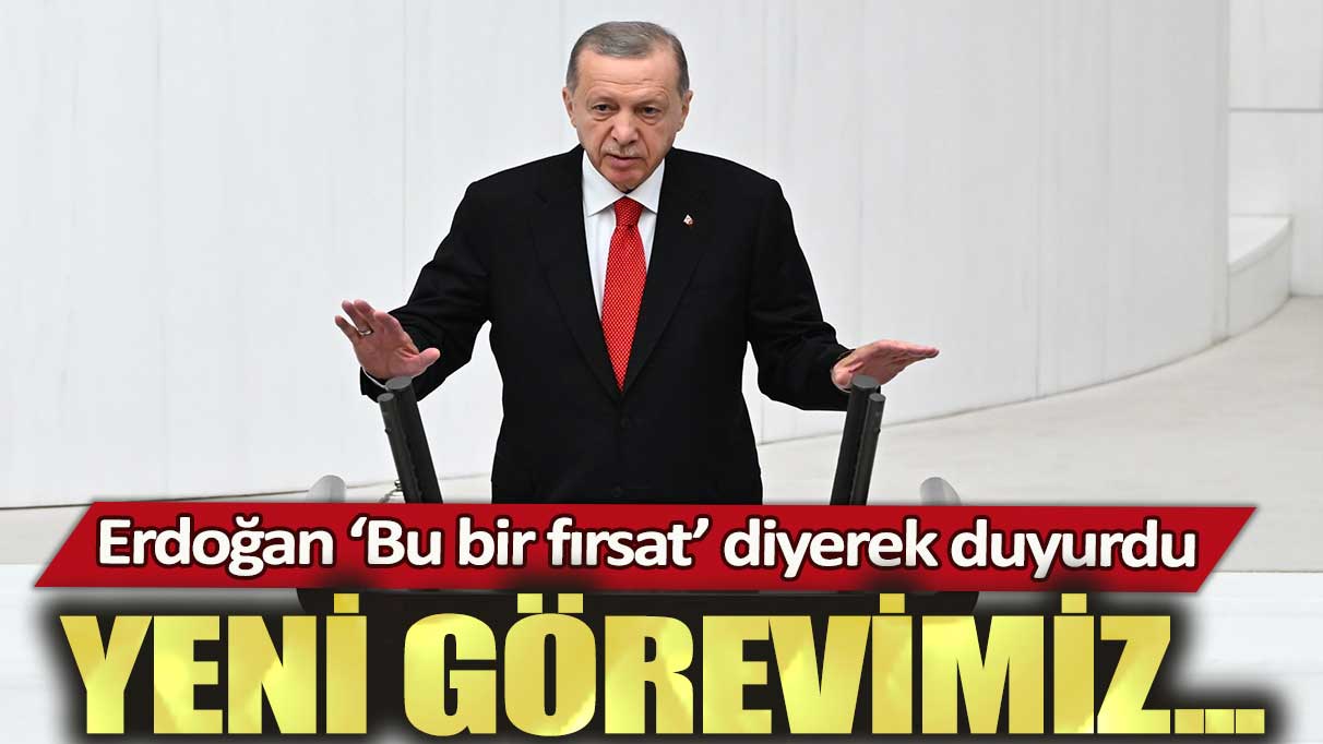 Erdoğan ‘Bu bir fırsat’ diyerek duyurdu: Yeni görevimiz