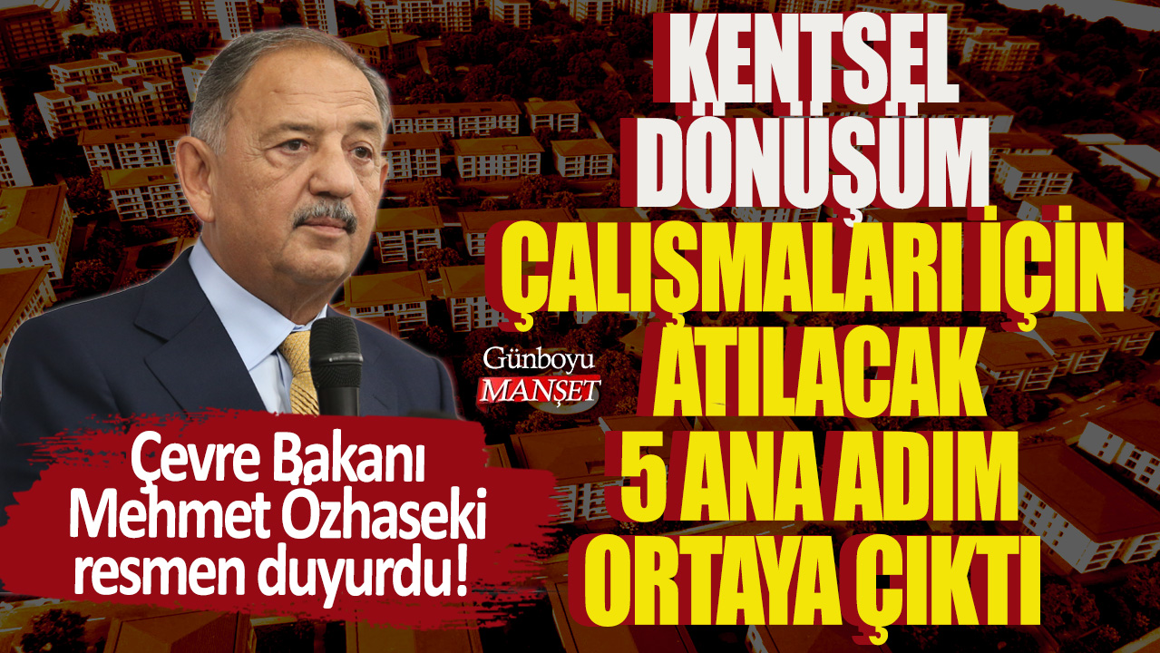 Çevre Bakanı Mehmet Özhaseki resmen duyurdu! Kentsel dönüşüm çalışmaları için atılacak 5 ana adım ortaya çıktı