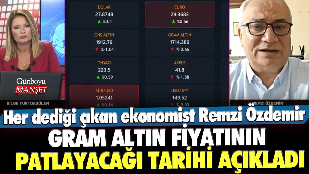 Her dediği çıkan ekonomist Remzi Özdemir gram altın fiyatının patlayacağı tarihi açıkladı