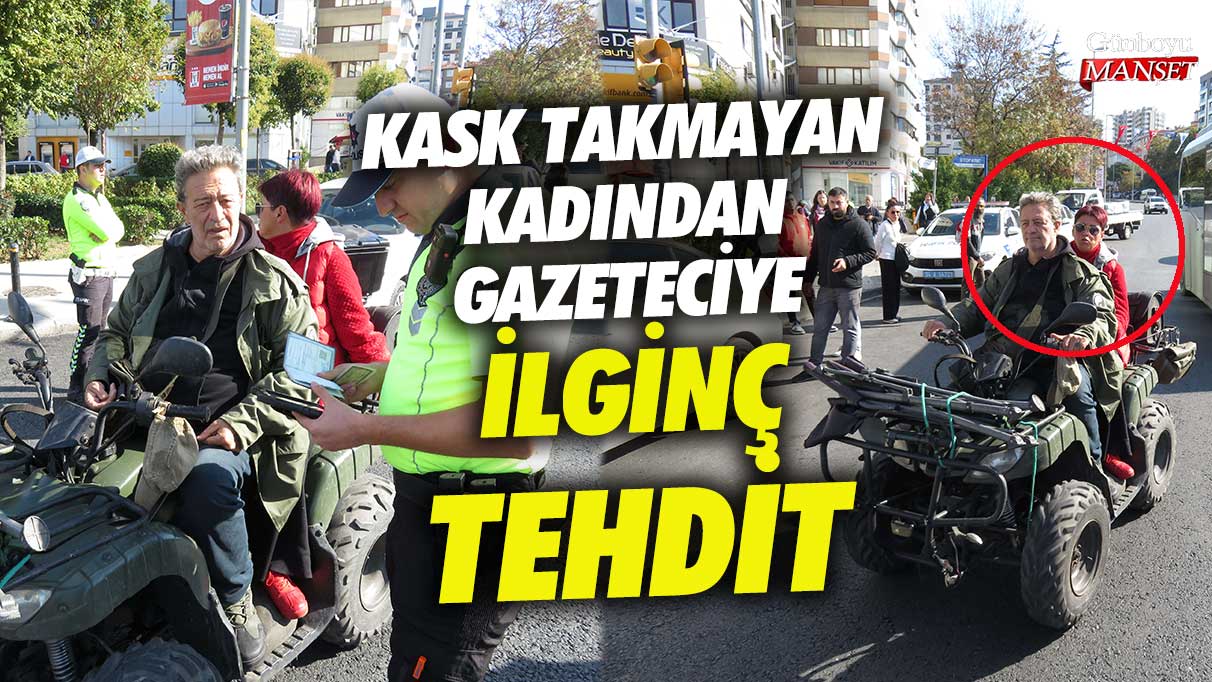 Kadıköy’de kask takmayan kadından gazeteciye ilginç tehdit!