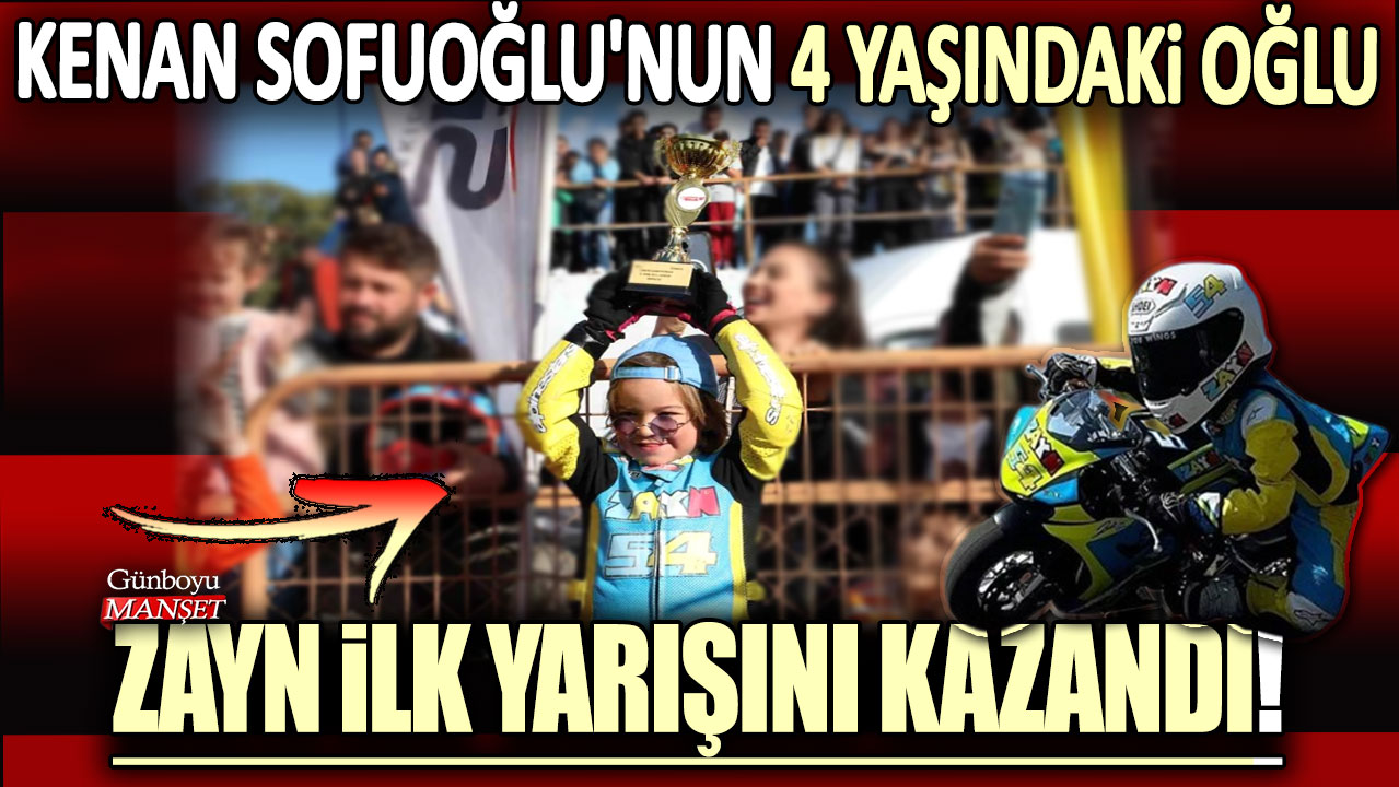 Kenan Sofuoğlu'nun 4 yaşındaki oğlu Zayn ilk yarışını kazandı!