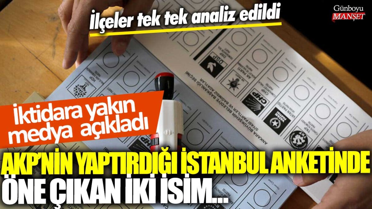 İktidara yakın medya açıkladı: AKP'nin yaptırdığı İstanbul anketinde öne çıkan iki isim