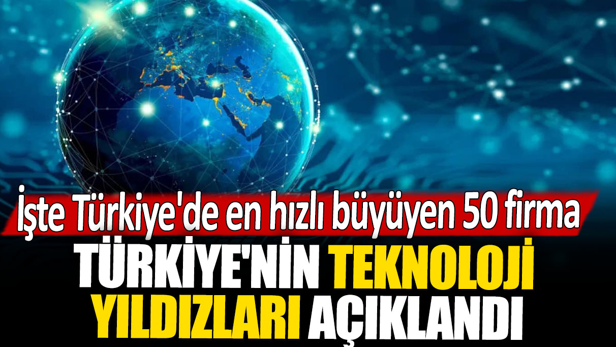 Türkiye'nin teknoloji yıldızları açıklandı: İşte Türkiye'de en hızlı büyüyen 50 firma