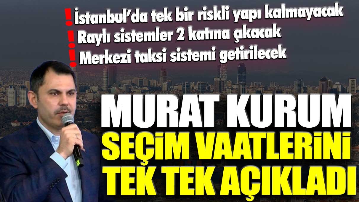 Murat Kurum seçim vaatlerini açıkladı: İstanbul’da tek bir riskli yapı kalmayacak