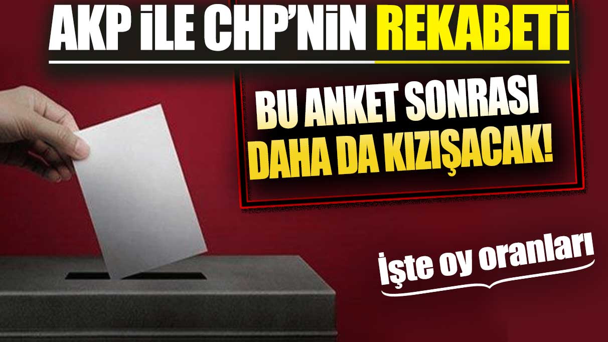 AKP ile CHP’nin rekabeti bu anket sonrası daha da kızışacak: İşte oy oranları…