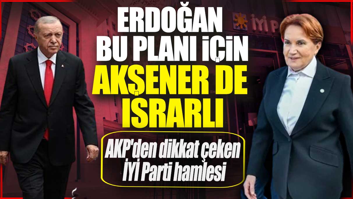 AKP'den dikkat çeken İYİ Parti hamlesi! Erdoğan bu planı için Akşener de ısrarlı