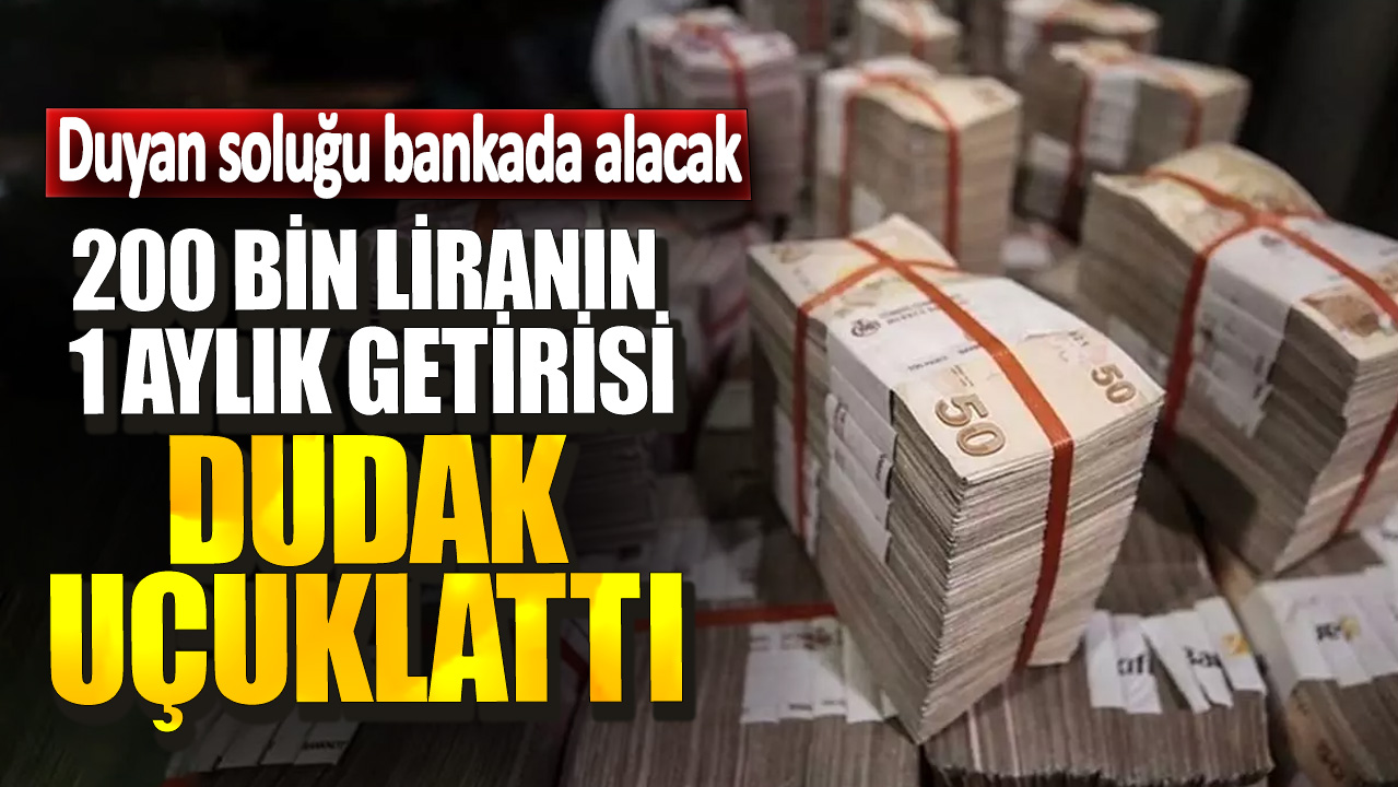 200 bin liranın 1 aylık getirisi dudak uçuklattı! Duyan soluğu bankada alacak