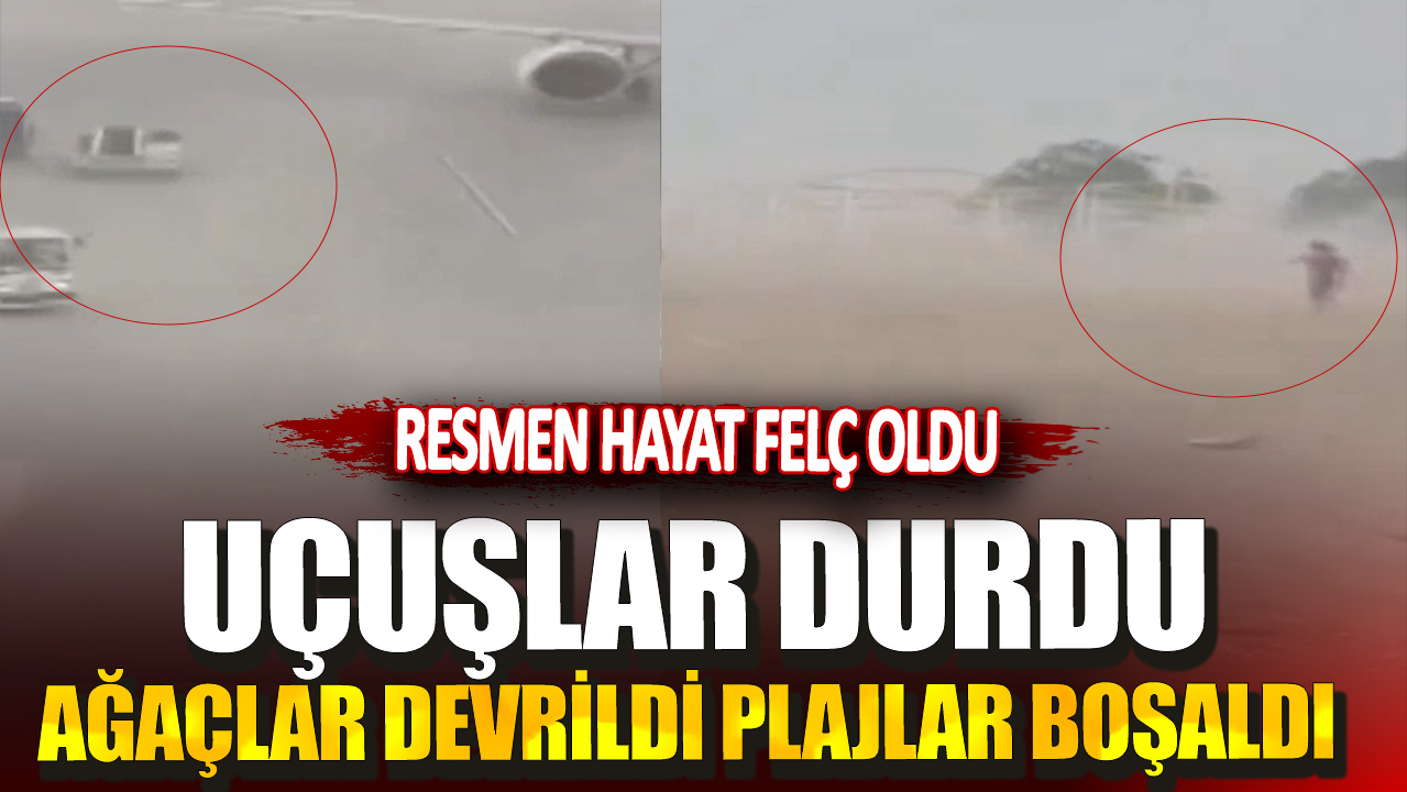 Resmen hayat felç oldu! Uçuşlar durdu ağaçlar devrildi plajlar boşaldı