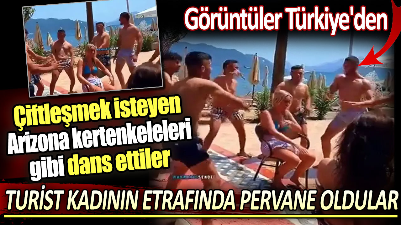 Turistin etrafında pervane oldular. Etkilemek için dans ettiler