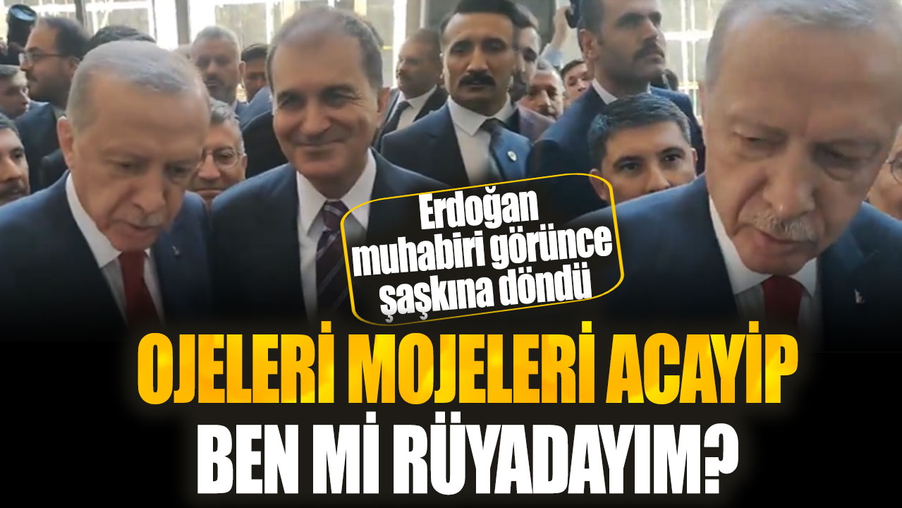 Erdoğan muhabiri görünce şaşkına döndü. Ojeleri mojeleri acayip ben mi rüyadayım?