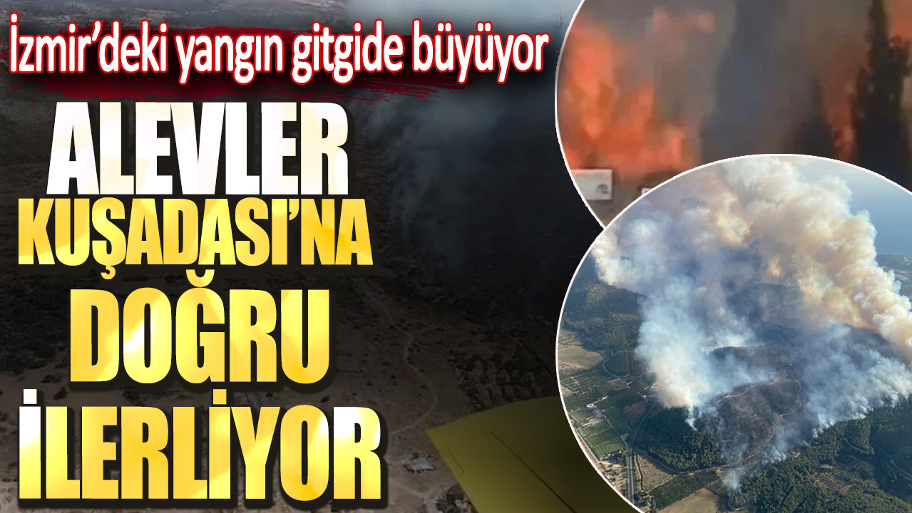 İzmir’deki yangın gitgide büyüyor. Alevler Kuşadası'na doğru ilerliyor