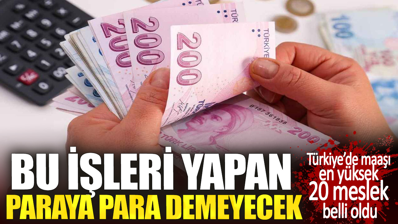 Türkiye’de maaşı en yüksek 20 meslek belli oldu! Bu işleri yapan paraya para demeyecek