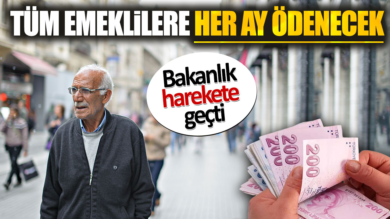 Tüm emeklilere her ay ödenecek. Bakanlık harekete geçti