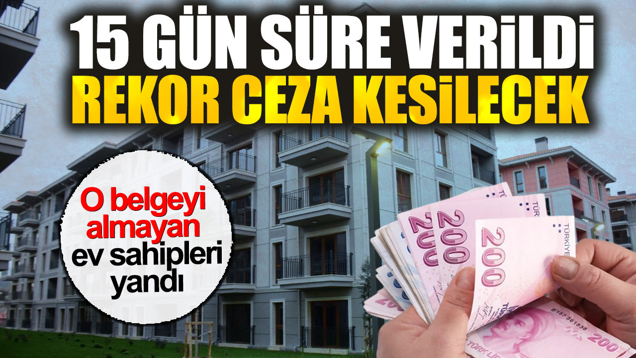 O belgeyi almayan ev sahipleri yandı. 15 gün süre verildi: Rekor ceza kesilecek