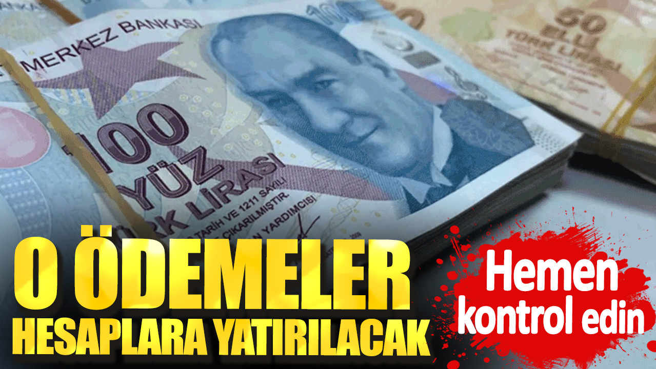 O ödemeler hesaplara aktarılacak. Hemen kontrol edin