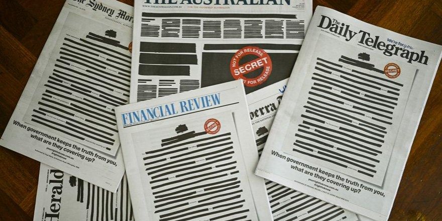 Avustralya'da bütün gazeteler böyle basıldı!