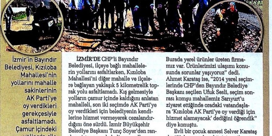 Sabah gazetesi AKP'li belediyeyi CHP'li gösterdi