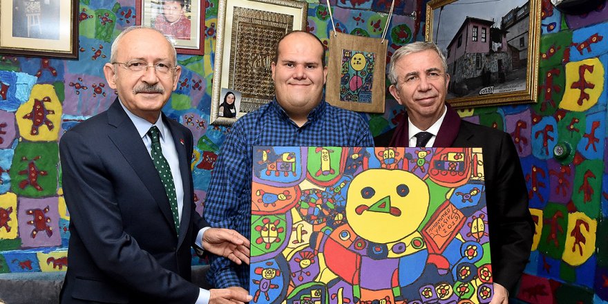 Kılıçdaroğlu ve Yavaş'tan engelli ressam Yalçın'a ziyaret