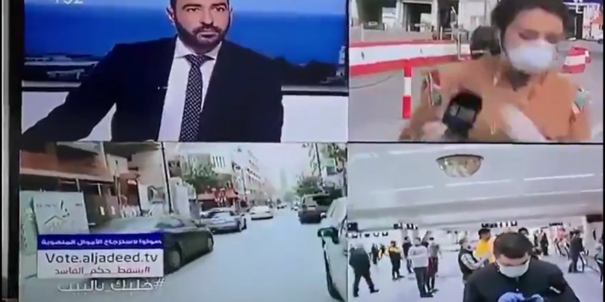 Lübnan'da muhabir canlı yayında yere yığıldı
