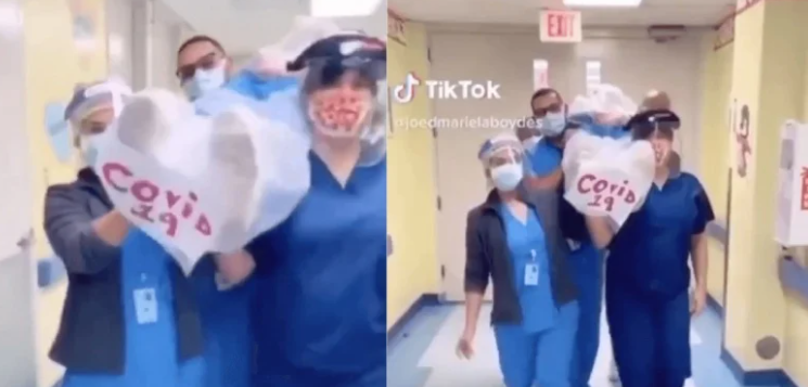 Sağlık çalışanlarının 'tabut dansı' tepki çekti
