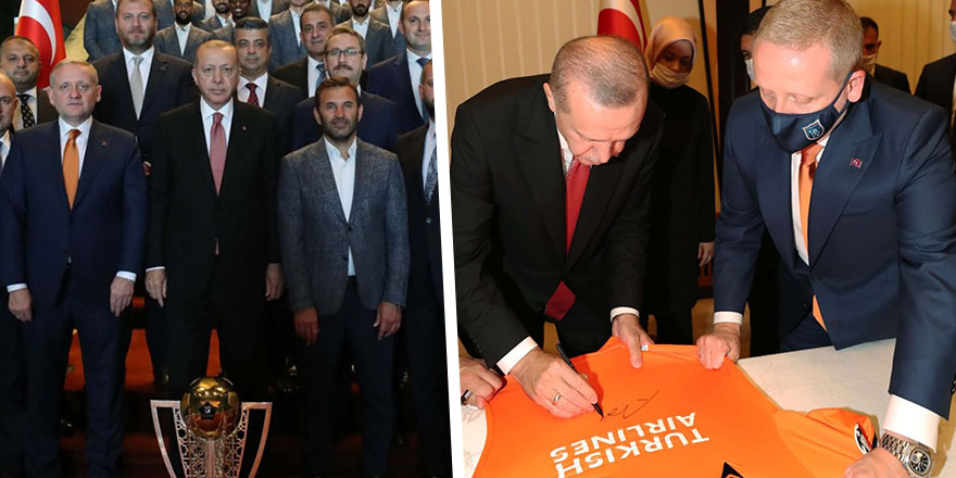 Başakşehir kupayı Saray'a götürdü... Erdoğan'ın forma numarası dikkat çekti