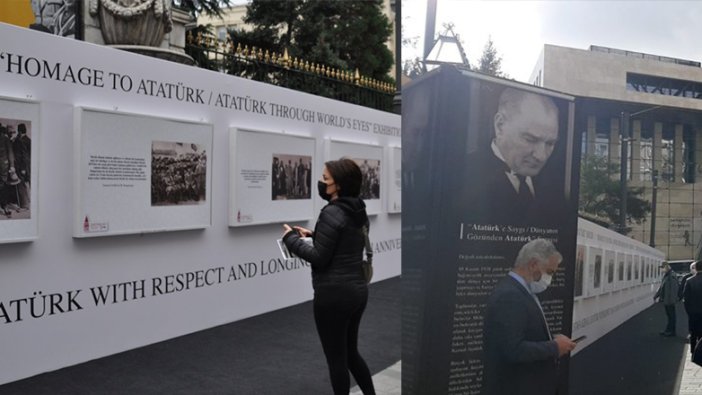 “Atatürk'e Saygı / Dünyanın Gözünden Atatürk Sergisi" ziyaretçilere açıldı