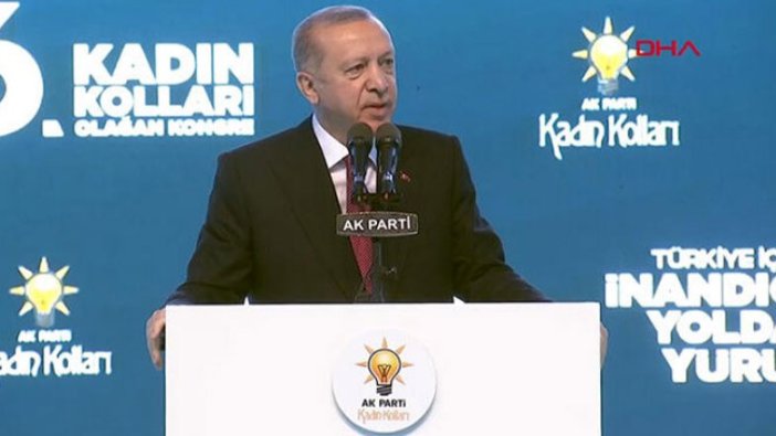 Cumhurbaşkanı Erdoğan AKP Kadın Kolları Kongresi'nde konuştu