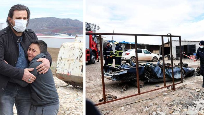 Sivas'ta araç hurdalığında patlamada meydana geldi