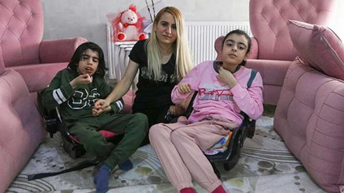 Ankara'da hayatını 2 engelli çocuğuna adadı