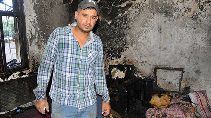 Antalya'da evi yanan hurdacı, 5 çocuğu ve eşiyle ortada kaldı