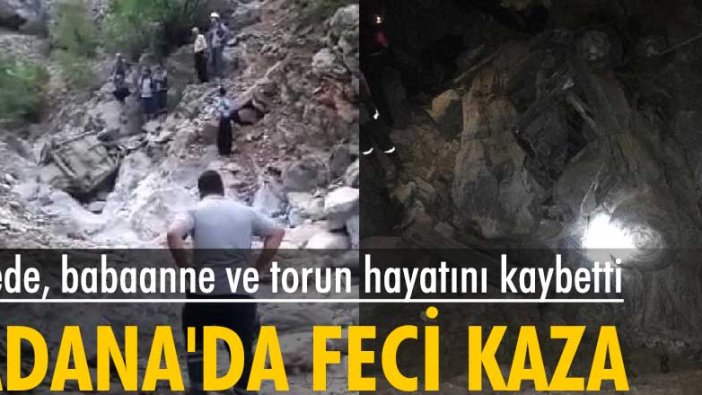 Adana Kozan'da otomobil, 200 metrelik uçuruma devrildi 3 kişi hayatını kaybetti