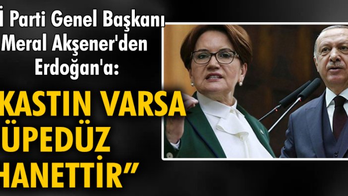 İYİ Parti Genel Başkanı Meral Akşener'den Cumhurbaşkanı Erdoğan'a: Kastın varsa düpedüz ihanettir