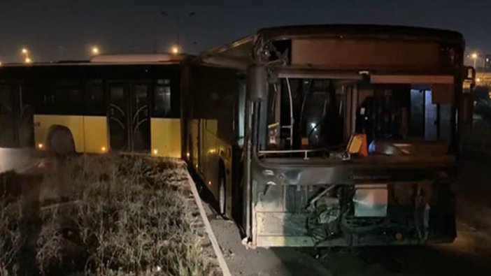 Başakşehir'de İETT otobüsü refüje çıktı