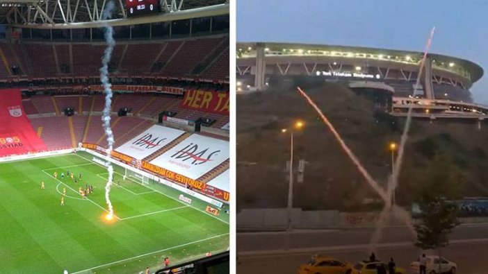 Galatasaray-Fenerbahçe maçında meşale krizi