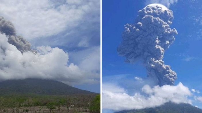 Yanardağ'ın patlaması sonrası inanılmaz görüntü ortaya çıktı! 17 kilometre göğe yükseldi