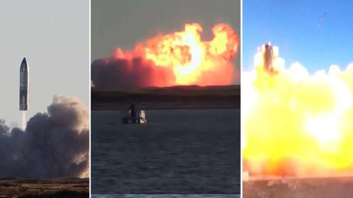 Elon Musk’ ait SpaceX’in roketi  deneme sırasında böyle patladı