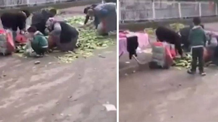 Adana'da vatandaşlar meyve ve sebzeleri yerden topladı!