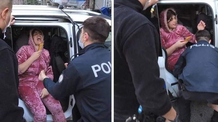 Beyoğlu'nda bir kadın polislere zor anlar yaşattı!