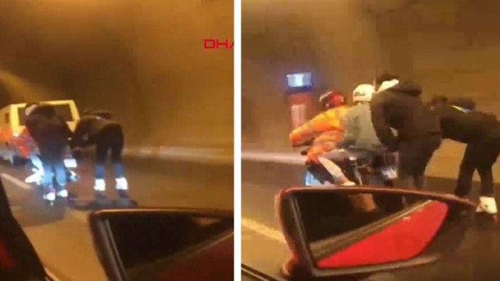 İzmir'de patenli gençlerin motosiklet arkasında yolculuğu  yürekleri ağıza getirdi