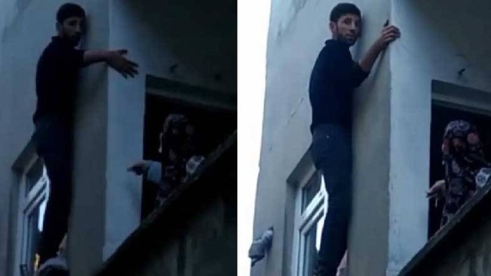 İstanbul'da pencerede mahsur kalan hırsız bina sakinlerine yalvardı