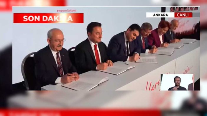 6 lider mutabakat metnini imzaladı