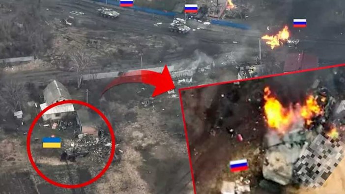 Rus tanklarını tek başına durdurdu!